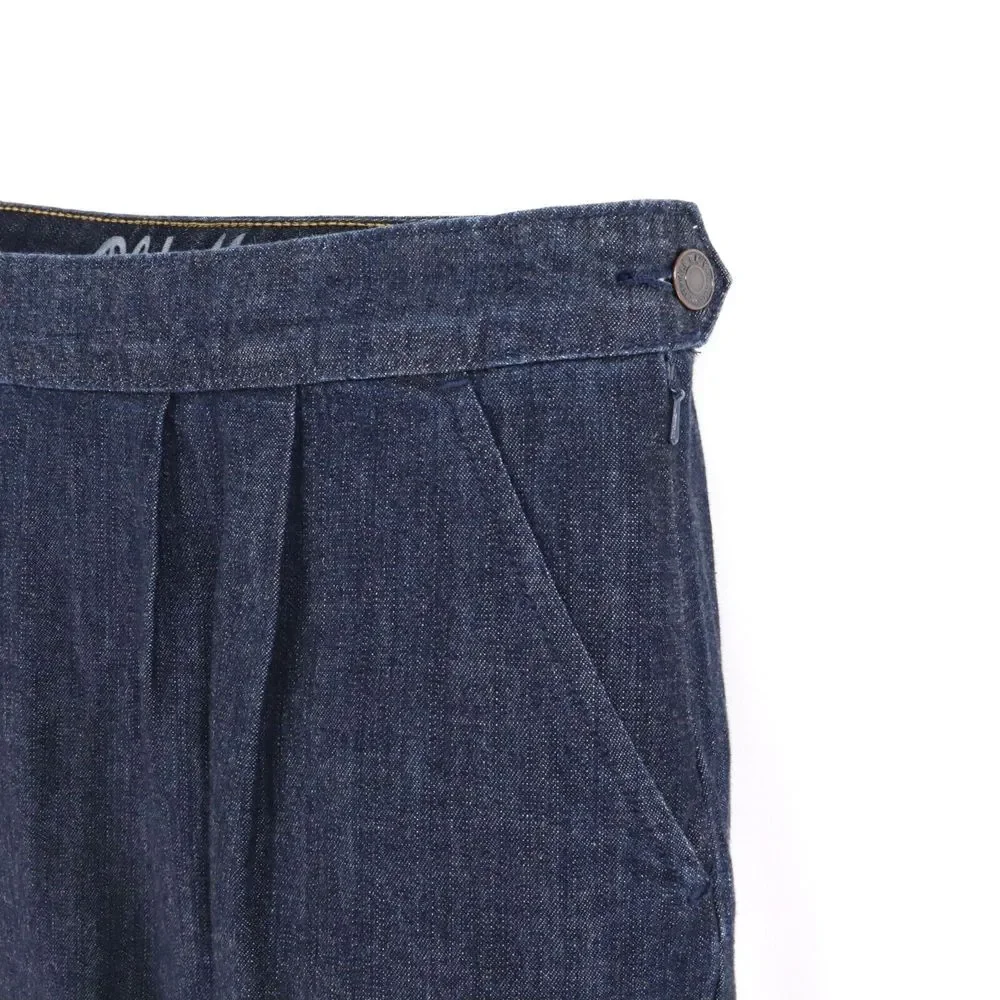 Old Navy Short Pleated Jean Skirt Womens Size 10 Blue Dark‎ Wash Denim Pockets